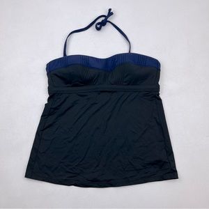 Athleta Tankini Textured Navy Blue Black